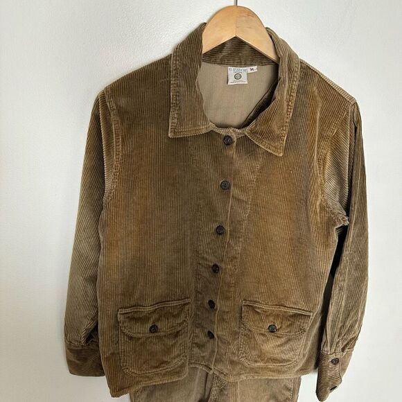 EL Huarache Cottons Vintage Handmade Women’s Tan Brown Corduroy Overall Jacket S - Picture 8 of 16